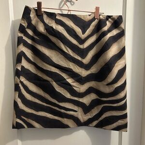 NWT Lauren Ralph Lauren zebra animal‎ print 100% cotton women’s skirt size 12